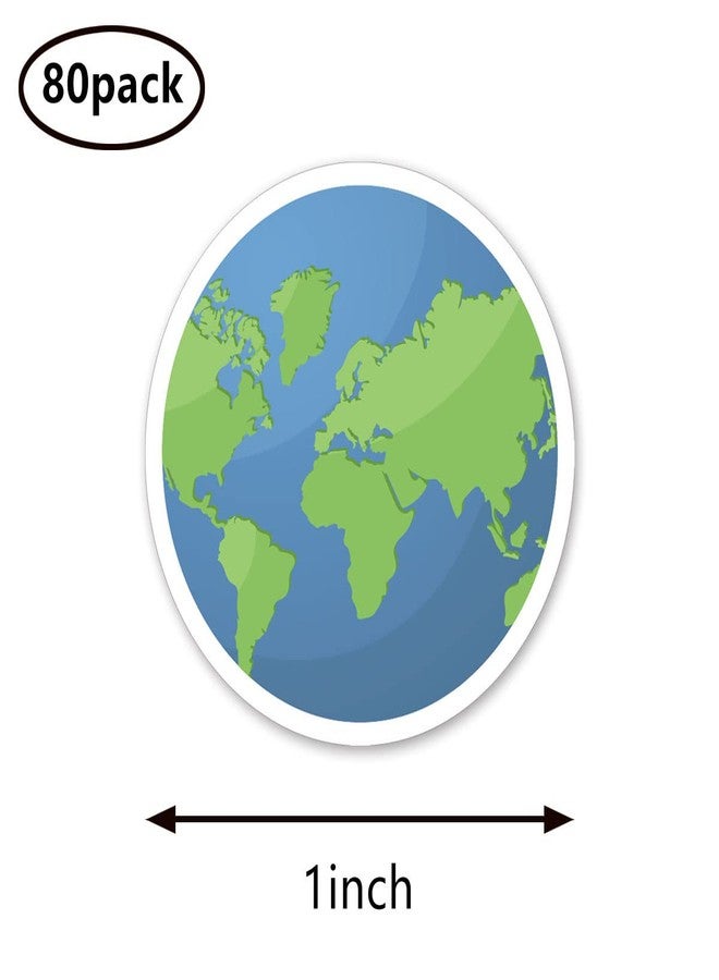 GUVSPTI Earth Stickers 1in for Scrapbooking, Arts, Craft, Kids DIY, Calendars Journals 80-Pack - Image 2